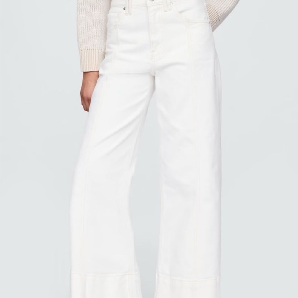 GAP White Flare Wide-Leg Jeans High-Waisted
